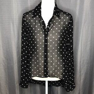MARISOL LARGE BLACK WITH Cream POLKA DOTS BLOUSE